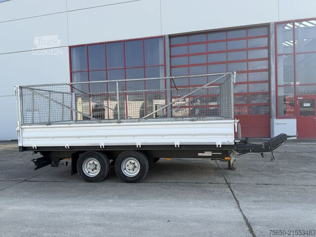 Dreiseitenkipper Anhänger  TK  Tandemkipper- Tieflader, Gitteraufsatz, Wenig Benutzt