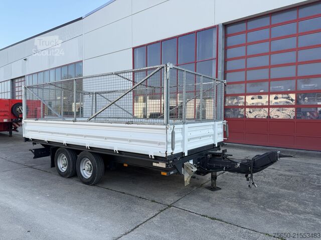 Dreiseitenkipper Anhänger  TK  Tandemkipper- Tieflader, Gitteraufsatz, Wenig Benutzt