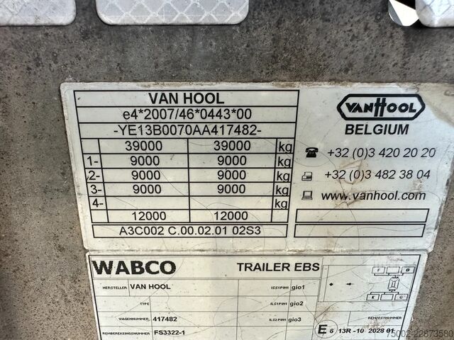 Konteinerių vežimas Van Hool 3-ASSIGE OPLEGGER 20FT/30FT ADR CHASSIS / galva...