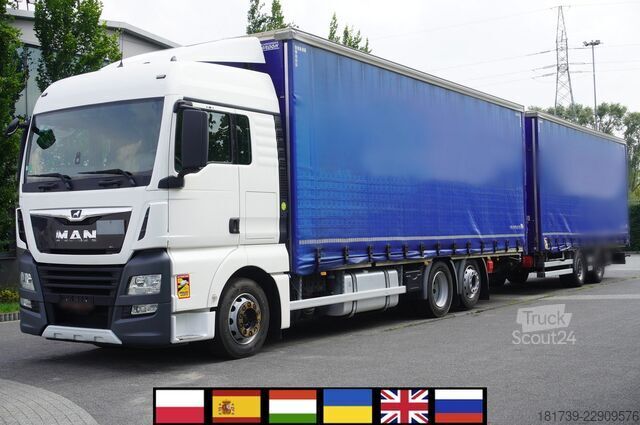 Ansamblu cu remorcă / 2 ansambluri MAN TGX 26.510 6x2-4/ Curtainsider + trailer