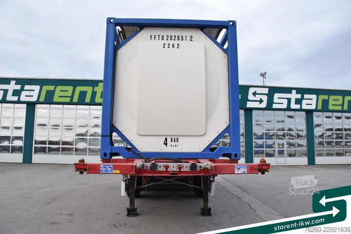 Vaihtolava-puoliperävaunu FLIEGL Containerchassis light + Singamas Tank SAF