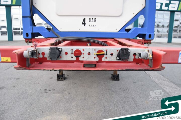 Vaihtolava-puoliperävaunu FLIEGL Containerchassis light + Singamas Tank SAF