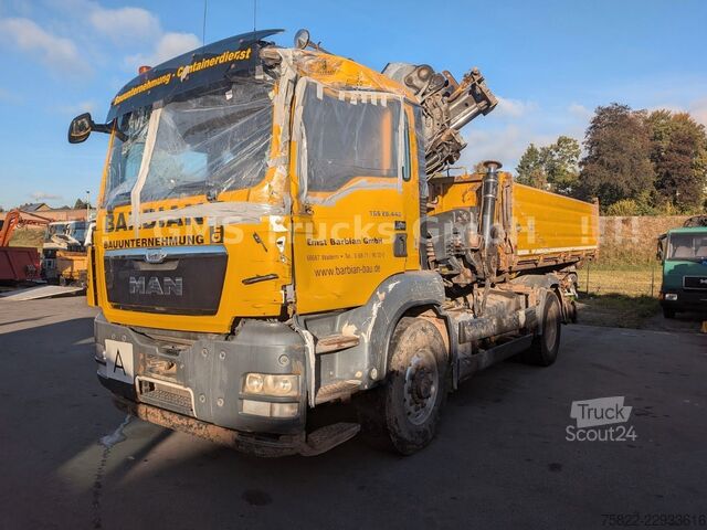 Kolmisivuinen kippiauto MAN TGS 26.440 / 6X4 / Manual / Hiab Kran 288