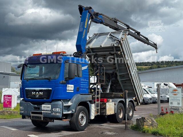 Kippiauto MAN TGS 33.480 / 6X4 / Mei BORDM /25m Kran Palfinger