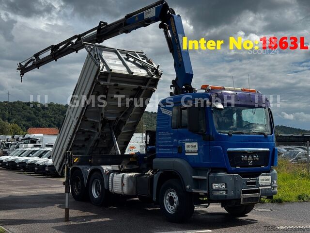 Kippiauto MAN TGS 33.480 / 6X4 / Mei BORDM /25m Kran Palfinger