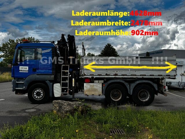 Kippiauto MAN TGS 33.480 / 6X4 / Mei BORDM /25m Kran Palfinger
