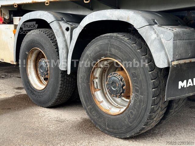 Kolmisivuinen kippiauto MAN TGS 33.480 / 6X4 / Mei BORDM /25m Kran Palfinger