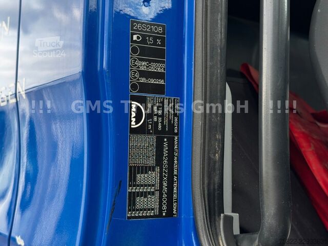 Kolmisivuinen kippiauto MAN TGS 33.480 / 6X4 / Mei BORDM /25m Kran Palfinger