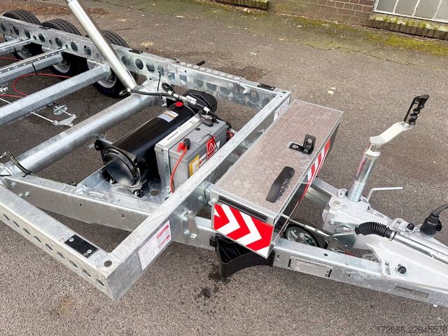Atbulinis savivartis Brian James Trailers TIPPER 526-4020-35-3-12 | TRIDEM | PENDELKLAPPE 400X200X30CM 3500KG RÜCKWÄRTSKIPPER | SCHWARZ