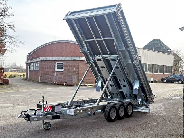 Atbulinis savivartis Brian James Trailers TIPPER 526-4020-35-3-12 | TRIDEM | PENDELKLAPPE 400X200X30CM 3500KG RÜCKWÄRTSKIPPER | SCHWARZ