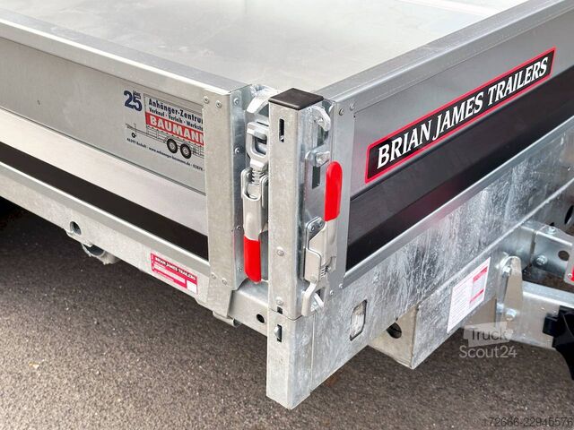 Atbulinis savivartis Brian James Trailers TIPPER 526-4020-35-3-12 | TRIDEM | PENDELKLAPPE 400X200X30CM 3500KG RÜCKWÄRTSKIPPER | SCHWARZ