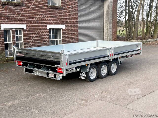 Atbulinis savivartis Brian James Trailers TIPPER 526-4020-35-3-12 | TRIDEM | PENDELKLAPPE 400X200X30CM 3500KG RÜCKWÄRTSKIPPER | SCHWARZ