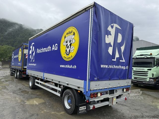 Open aanhangwagen met zeil BIRRER UE 18 *Durchlade+Bordwande*Top Zustand