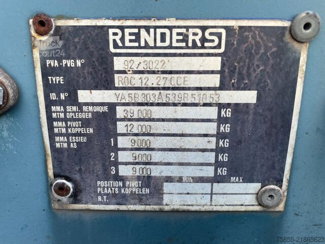 Transporte de contentores Renders ROC 12.27 CCE 20/30 FT Tipper-Kipper / BPW Axle...