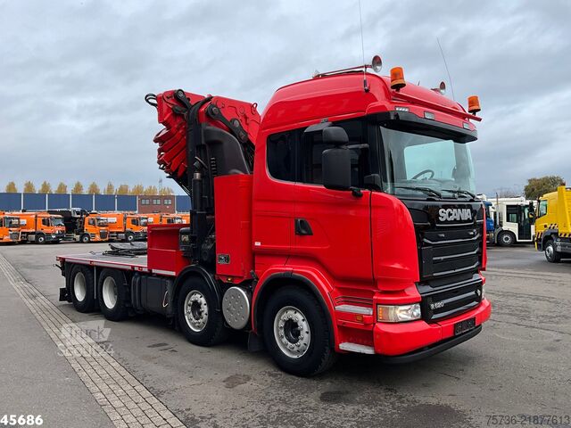 معيار SZM Scania R620 V8 8x4 Hiab 105 Ton/meter laadkraan + Fly-...