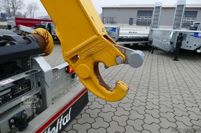 Trīspusējā pašizgāzēja piekabe MÜLLER-MITTELTAL 20 to. Tandem Haken-Containeranhänger