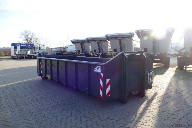 Three-way tipper trailer MÜLLER-MITTELTAL 20 to. Tandem Haken-Containeranh. mit Container