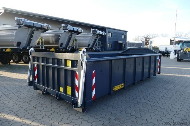Three-way tipper trailer MÜLLER-MITTELTAL 20 to. Tandem Haken-Containeranh. mit Container