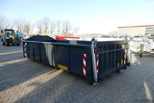 Three-way tipper trailer MÜLLER-MITTELTAL 20 to. Tandem Haken-Containeranh. mit Container