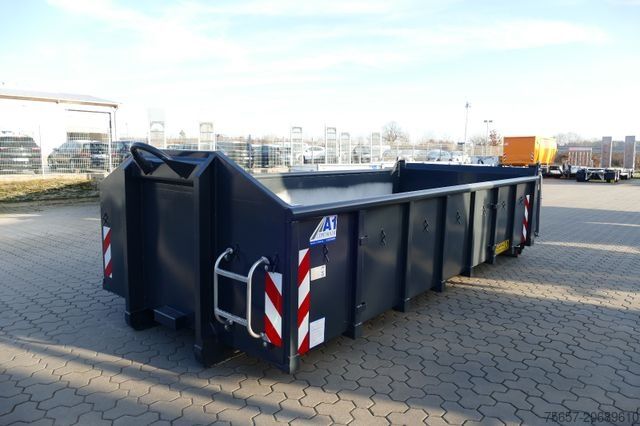 Three-way tipper trailer MÜLLER-MITTELTAL 20 to. Tandem Haken-Containeranh. mit Container