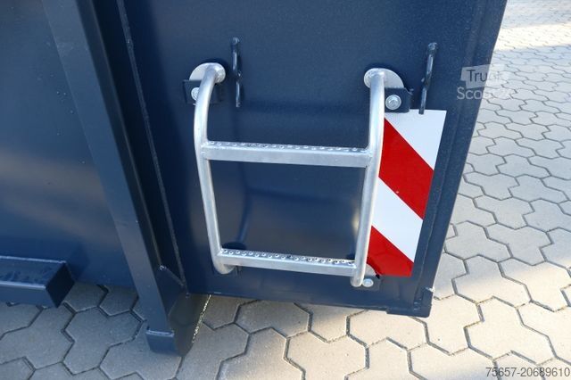 Three-way tipper trailer MÜLLER-MITTELTAL 20 to. Tandem Haken-Containeranh. mit Container