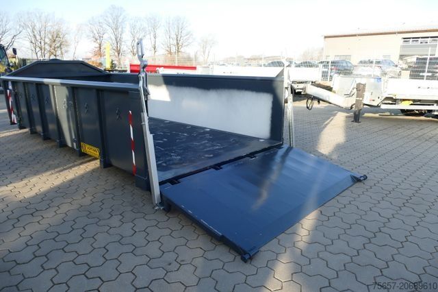 Three-way tipper trailer MÜLLER-MITTELTAL 20 to. Tandem Haken-Containeranh. mit Container