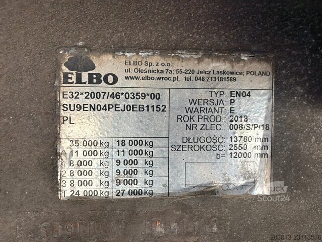 Reboque com plataforma rebaixada HUMBAUR ELBO EN04 P Tieflader 3 Achse