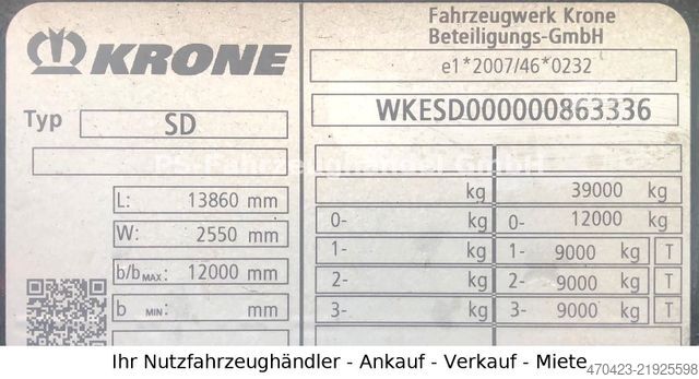 Semiremorcă deschisă cu prelată KRONE SDP 27 eLB50-CS*LiftA*Edscha