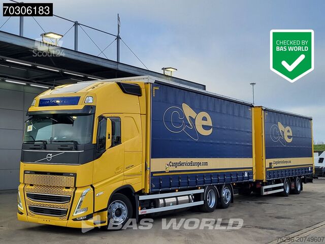 Kayar branda Volvo FH 460 6X2 Curtainsider Combi LNG Engine Slidin...