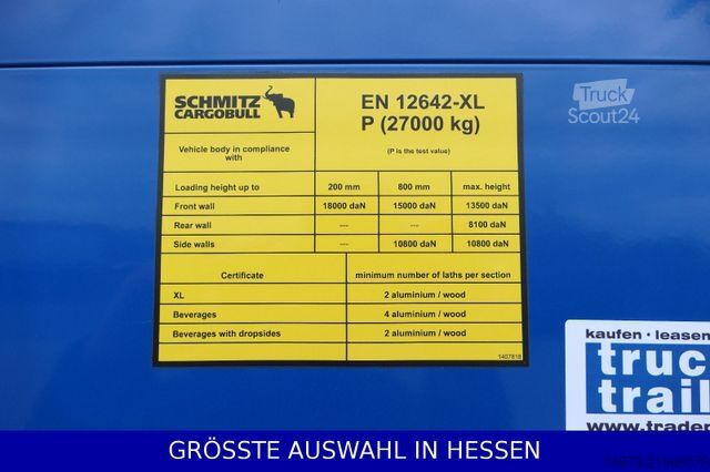 Naczepa otwarta z plandeką SCHMITZ CARGOBULL 6to Leergewicht Liftachse XL+Getränke ¤429.-mtl