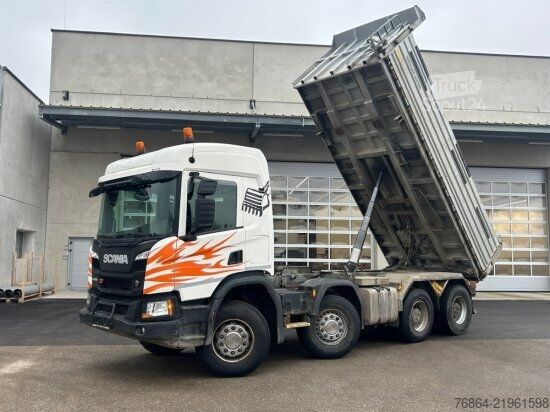 Tresidig tippbil SCANIA P450 XT ,8X4 MEILLER GESTEINSKIPPER, BORDMATIK,  RETARDER