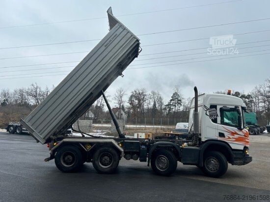 Tresidig tippbil SCANIA P450 XT ,8X4 MEILLER GESTEINSKIPPER, BORDMATIK,  RETARDER