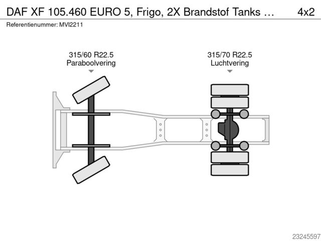 DAF XF 105.460 EURO 5, hladilnik, 2 rezervoarja za gorivo MVI2211 DAF XF 105.460 EURO 5, Frigo, 2X Brandstof Tanks