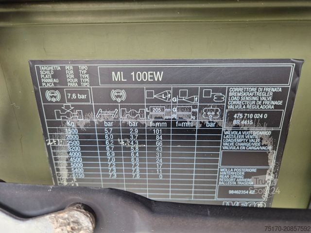 Flatbed truck IVECO Eurocargo ML100E22WM-BW 4x4 Pritsche L-Haus Bett