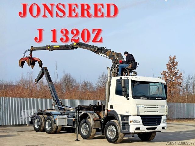 Kanca kasalı yük kamyonu (roll-off) DAF CF 85.430 * ABROLLKIPPER + JONSERED J1320 Z /8x4