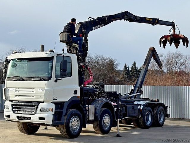 Kanca kasalı yük kamyonu (roll-off) DAF CF 85.430 * ABROLLKIPPER + JONSERED J1320 Z /8x4