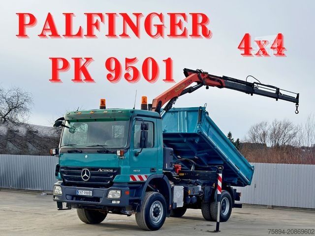 Damperli kamyon MERCEDES-BENZ ACTROS 1832 * KIPPER 4,00 m + PK 9501 * 4x4