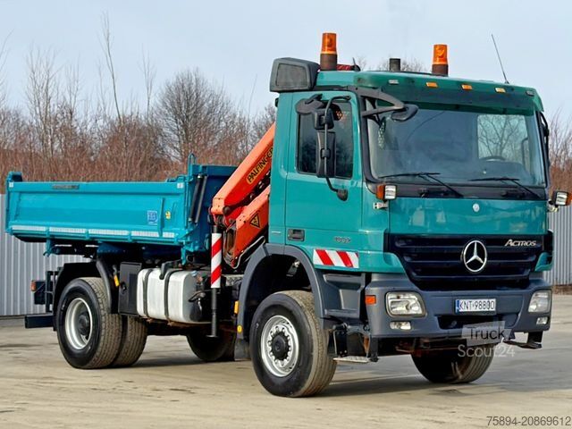 Kamyon üzerine monteli vinç MERCEDES-BENZ ACTROS 1832 * KIPPER 4,00 m + PK 9501 * 4x4
