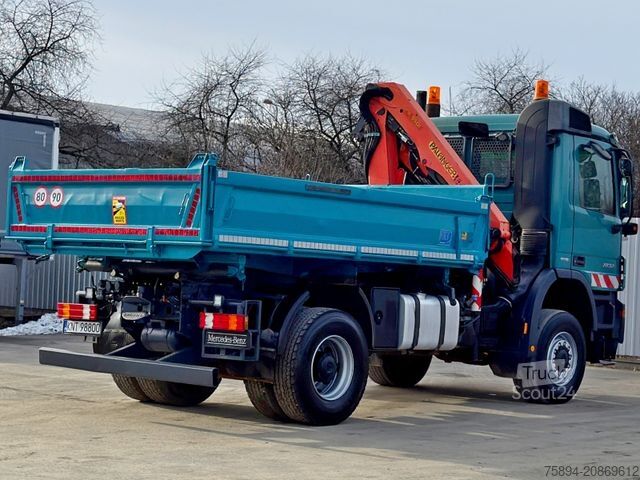 Kamyon üzerine monteli vinç MERCEDES-BENZ ACTROS 1832 * KIPPER 4,00 m + PK 9501 * 4x4