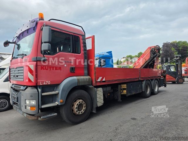 Φορτηγό με επίπεδη καρότσα MAN TGA 26.480 / 6X4 / Palfinger Kran PK 36002