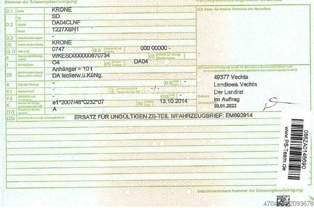 Frigorifik yarı römork KRONE SDR 27 *Thermo King*TrennW*DoppelSt*LiftA*SAF*