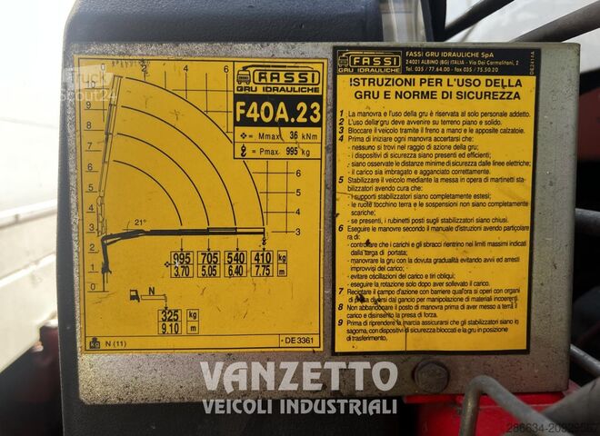 Tovornjaška dvižna delovna ploščad Iveco EUROCARGO 75E12 gru piattaforma cassone