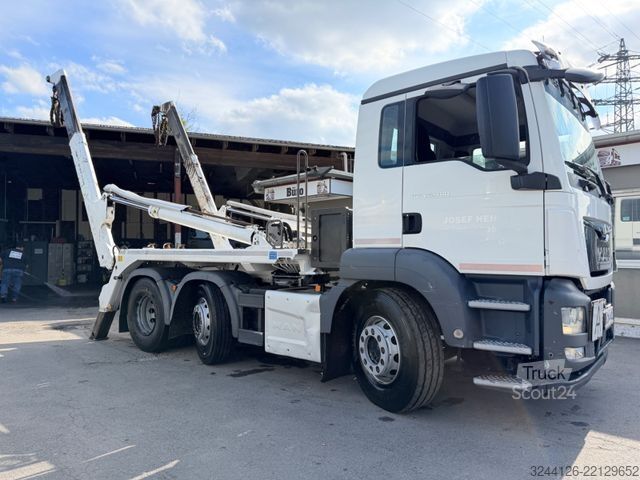 Pašizgāzējs kravas automobilis MAN TGS 26.400 BL/Meiller-AK16-Funk-6x2-Vorlauf-Lenk