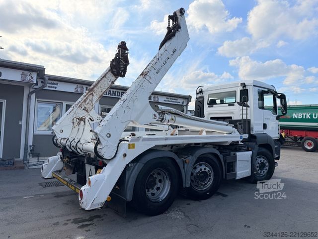 Pašizgāzējs kravas automobilis MAN TGS 26.400 BL/Meiller-AK16-Funk-6x2-Vorlauf-Lenk
