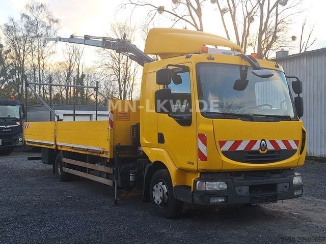 Camion équipé d'une grue RENAULT MIDLUM 220 DXI HIAB KRAN 9,1m TÜV 07/2026