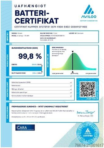 Fourgon tôlé CITROEN Jumpy e Doppelkabine Lang 75 kWh Elektromotor