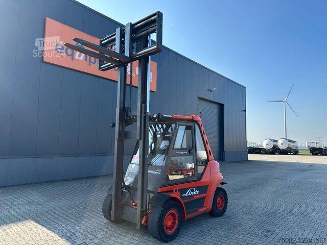 Forklift Linde H60D-02 / fork positioner / 6.000kg / duplex / ...