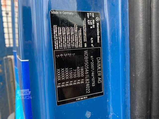 Flatbed truck MERCEDES-BENZ 1829 Axor| 5x Sitze*8x-Gang manuell*AHK*AC*Temp.