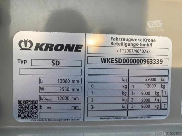 Open oplegger met zeil KRONE SDP 27 | Profi Liner*Hubdach*Palettenkasten