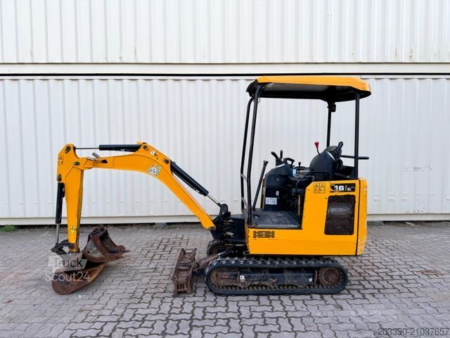 Mini-pelle JCB 16C-1 /2022 BJ/ 969 H / verbr. Laufwerk/2xLöffel